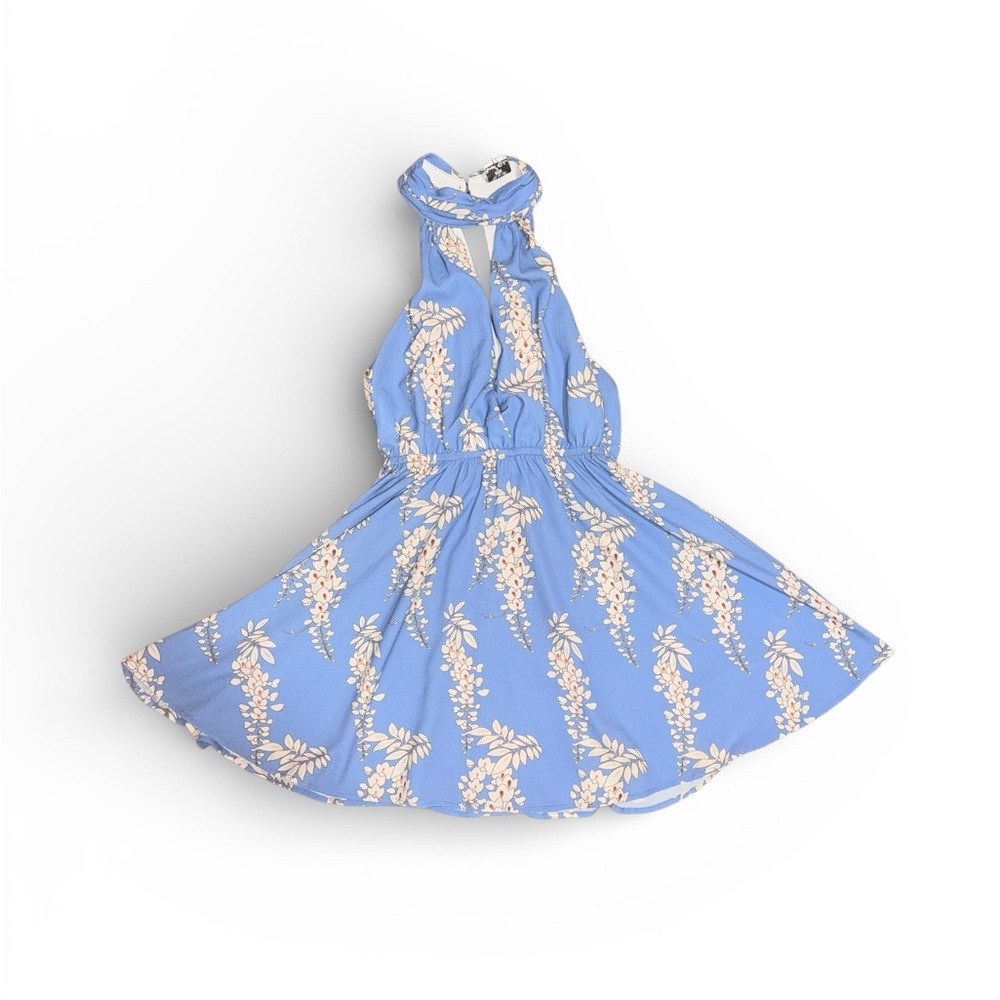 Blue Floral Halter Dress – Angel Biba – Size 10